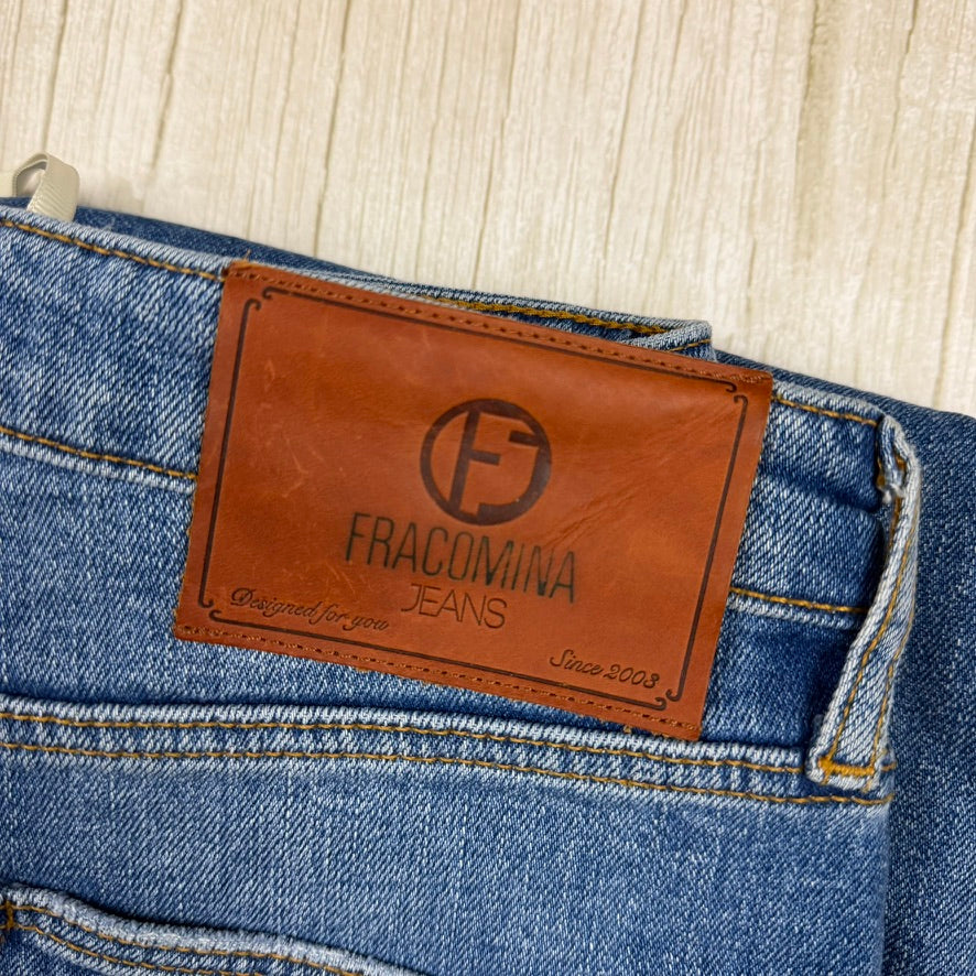 NWT - Francomina Jeans Italy 'Blue Love' Cropped Bootcut Jeans- Size 27