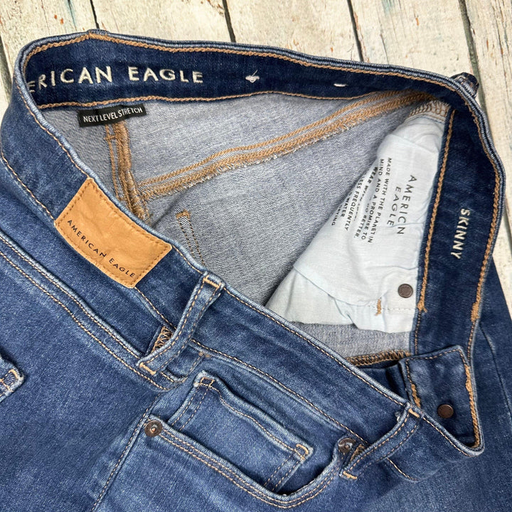 American Eagle Dark Wash Skinny Jeans - Size 12 - Jean Pool