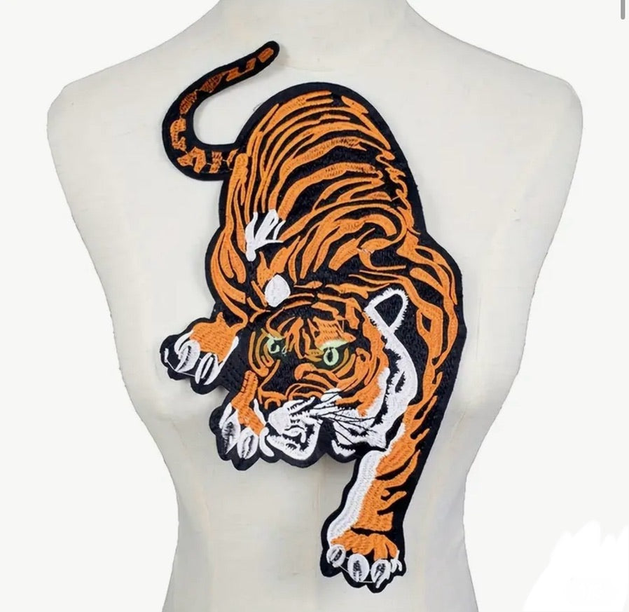 Tiger XL Jacket Patch -  Embroidered Iron On Patch