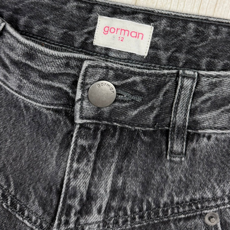 Gorman Tapered Mom Fit Charcoal Ladies Jeans - Size 12