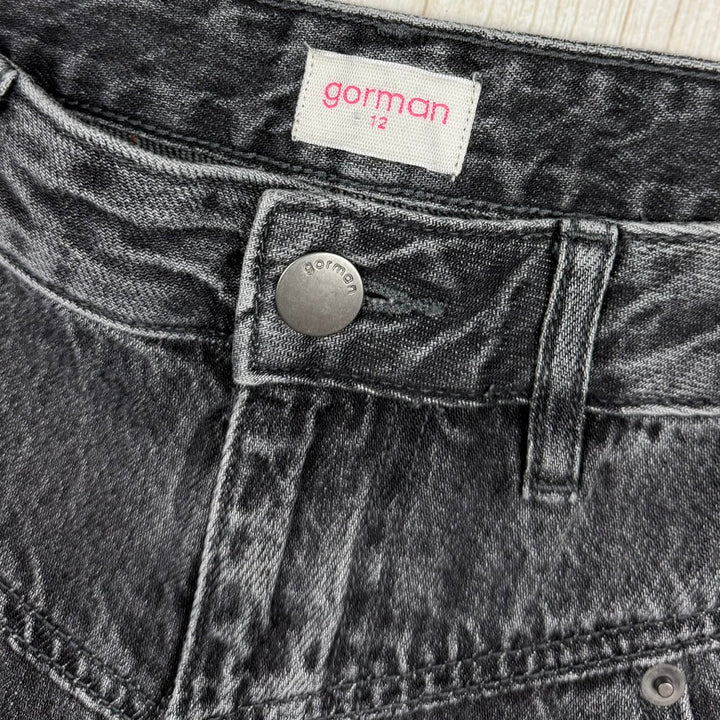Gorman Tapered Mom Fit Charcoal Ladies Jeans - Size 12