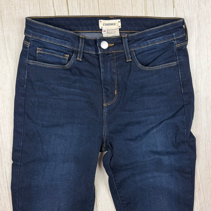 L'Agence  'Margot' High Rise Skinny Blue Ankle Jeans- Size 26