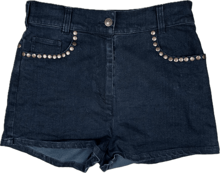 Zimmermann Ladies High Waist Studded Denim Shorts - Size 1