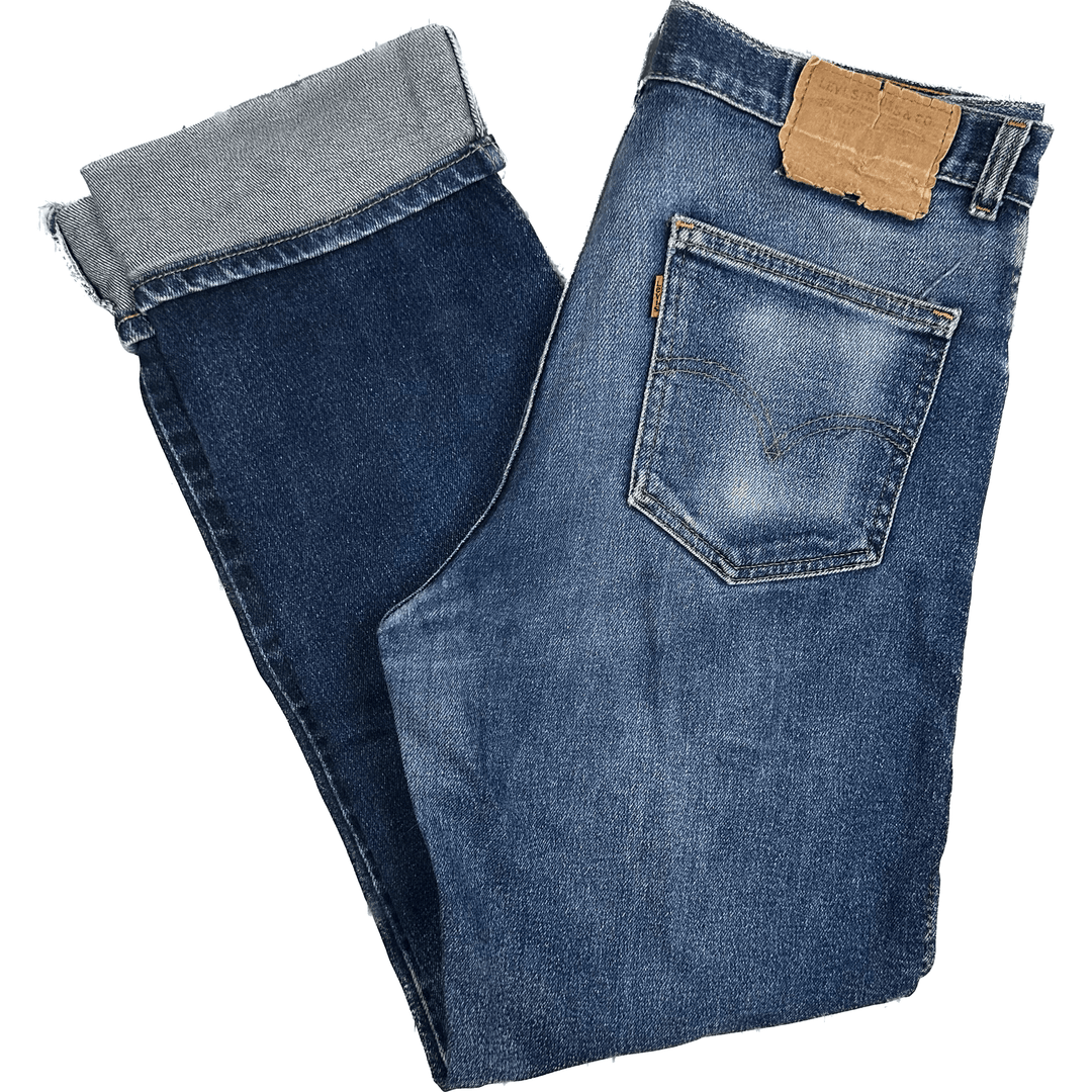 Vintage Levis 341 Mens Orange Tab 80's Denim Jeans - Size 34 - Jean Pool