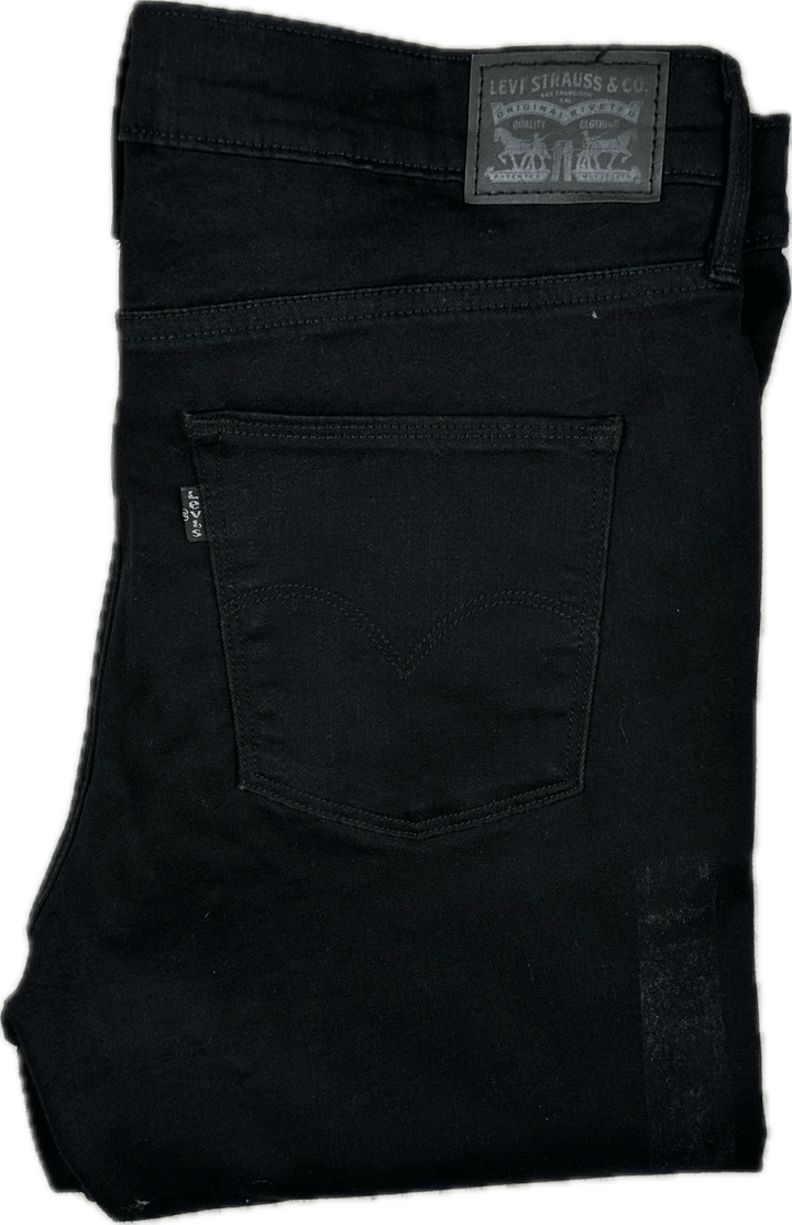 Ladies Levis Slimming Skinny Black Jeans - Size 33 or 15AU