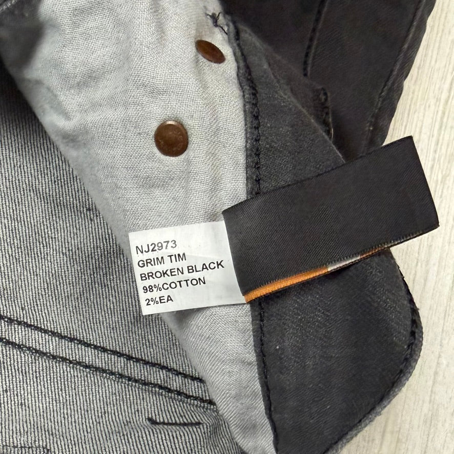 Nudie Jeans Co. 'Grim Tim' Broken Black Wash Organic Jeans - Size 33/32
