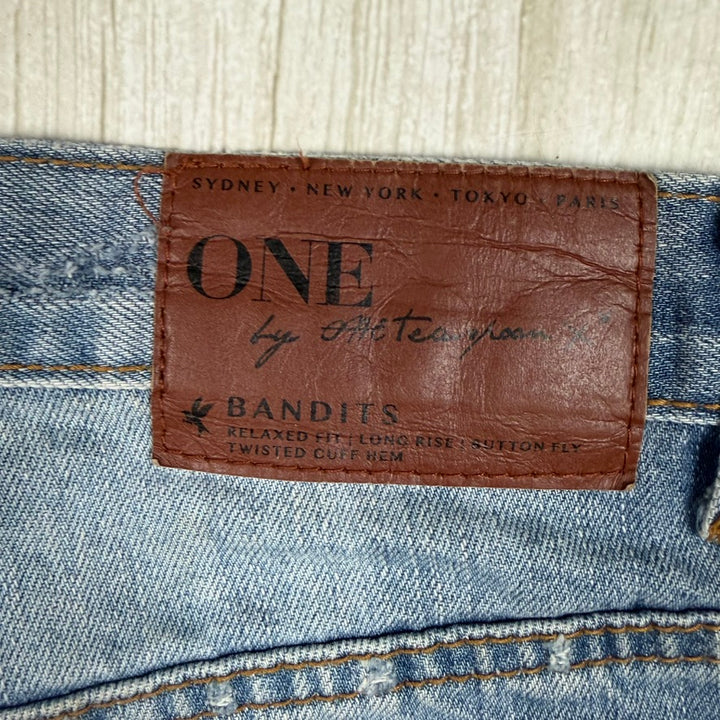 One Teaspoon Exposed Button Fly  Bandits Rolled Cuff Shorts  - Size 26"