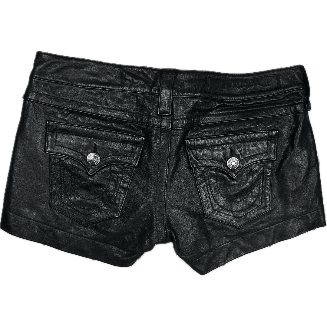 True Religion Genuine Lamb Leather Shorts - Size 28 - Jean Pool