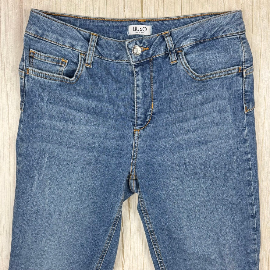 Liu-Jo Jeans Italian Ladies Slim Crystal Logo Jeans - Size 29