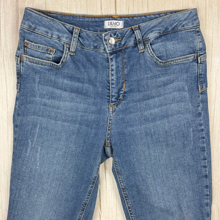 Liu-Jo Jeans Italian Ladies Slim Crystal Logo Jeans - Size 29