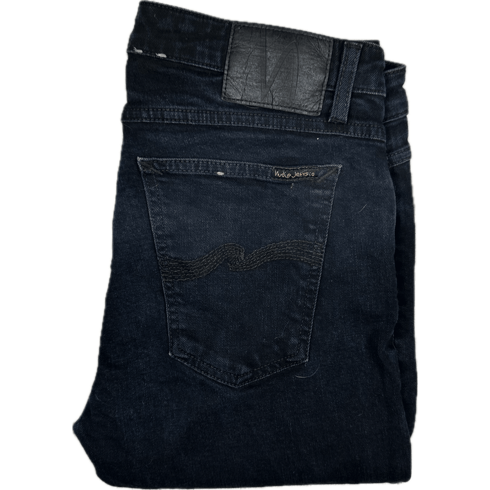 Nudie 'Skinny Lin' Black Black Wash Denim Jeans- Size 32/30 - Jean Pool