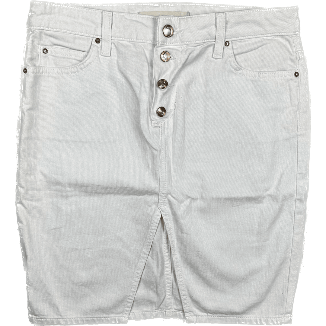 Joe's Jeans 'Marlie' White Stretch Denim Skirt - Size 27 - Jean Pool
