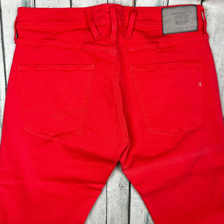 Replay Italy Mens 'Anbass' Coral Stretch Jeans- Size 33/34 - Jean Pool