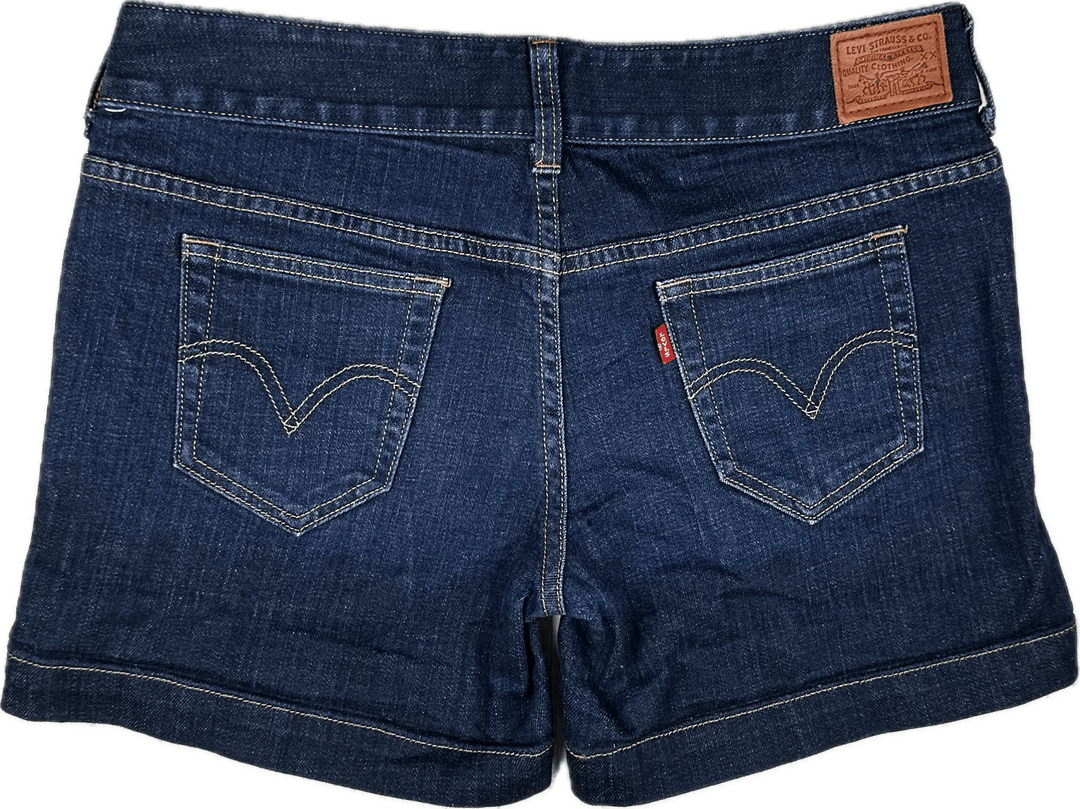 Levis Ladies Denim Boy Leg Shorts - Size 30