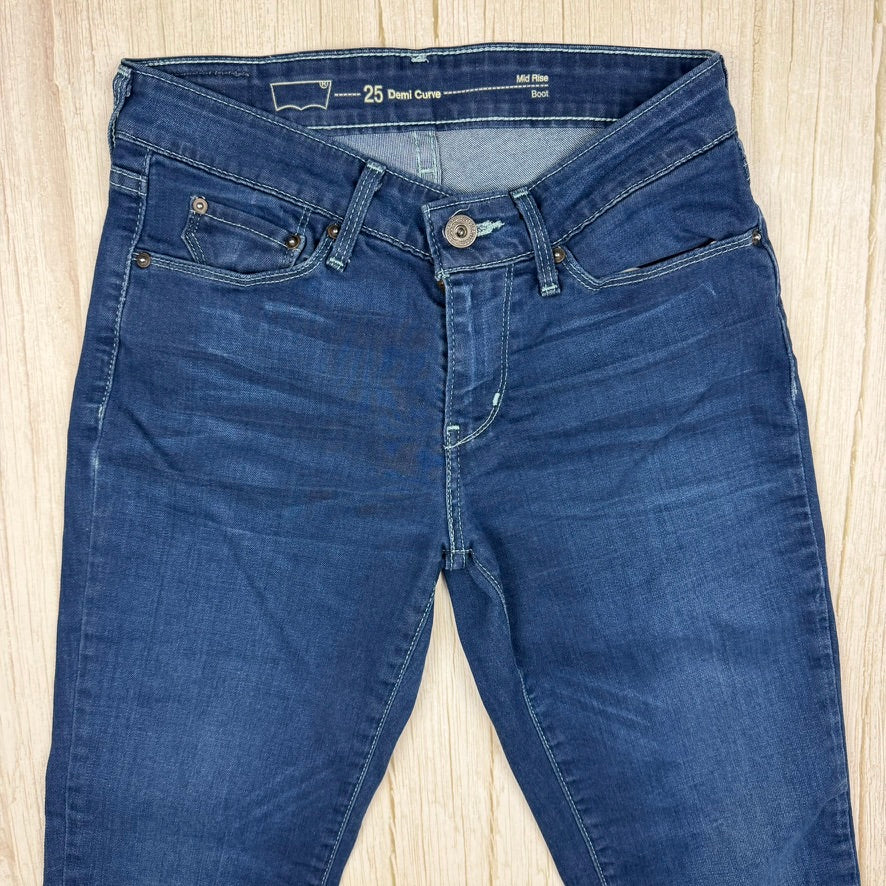 Levis Demi Curve Mid Rise Boot Stretch Jeans -Size 25