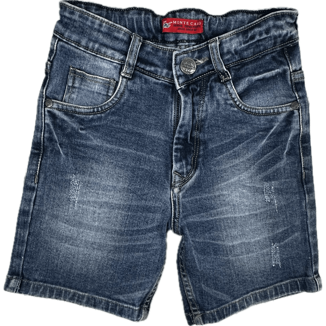 Monte Carlo Boys Distressed Denim Shorts - Size 7/8 - Jean Pool