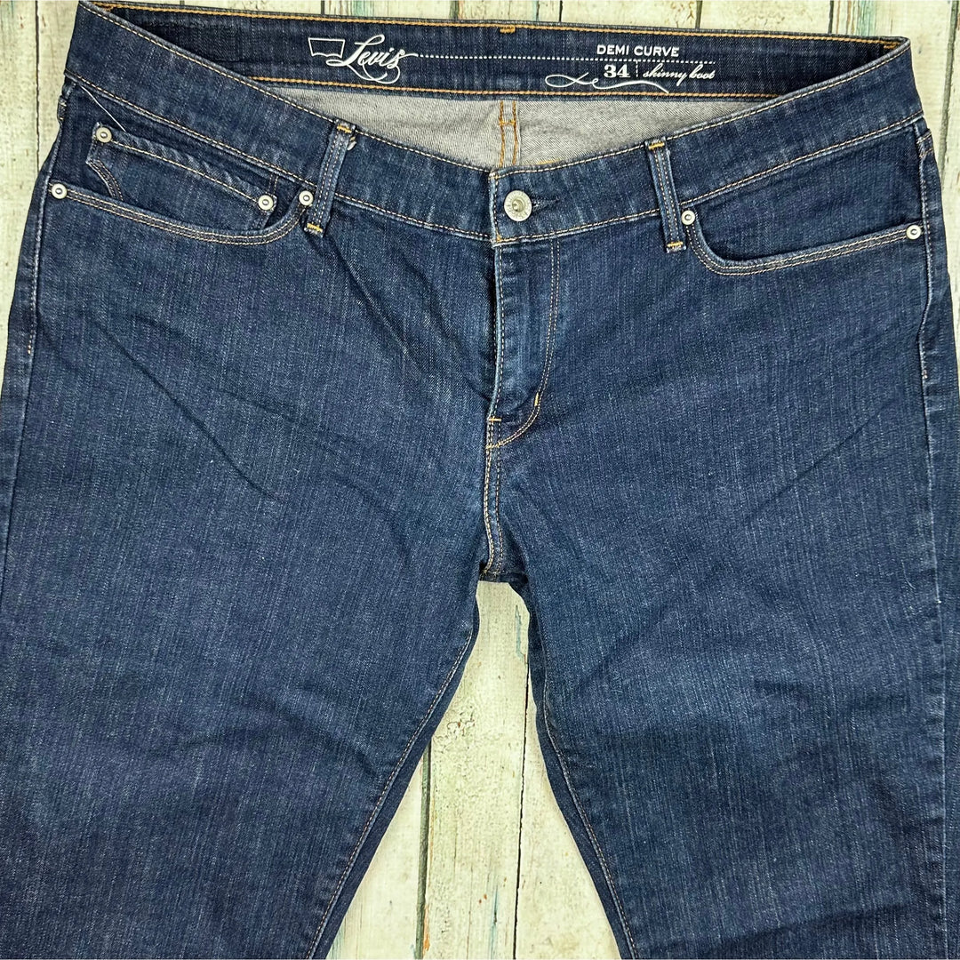 Levis Demi Curve Skinny Boot Cut Stretch Jeans Size 34 16AU Jean Pool