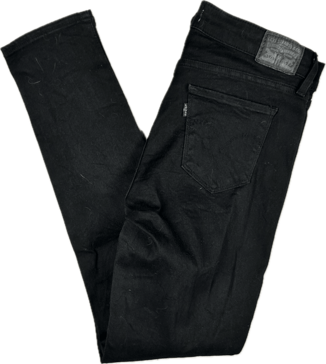 Levis 711 Black Mid Rise Skinny Jeans -Size 30 - Jean Pool