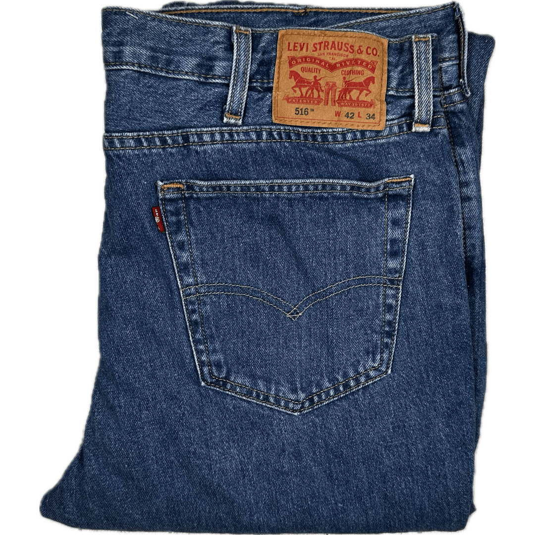 Levis 516 Straight Leg Denim Jeans - Size 42/34 - Jean Pool
