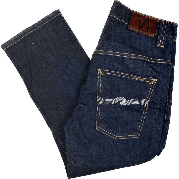 Nudie Jeans Co. 'Thin Finn' Men's Dry Ecru Embo - 31 Crop - Jean Pool