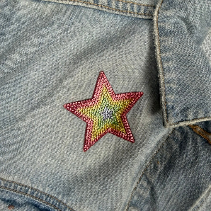 So Gay! Denim & Sequin "Queer all Year" Denim Jacket - Size S