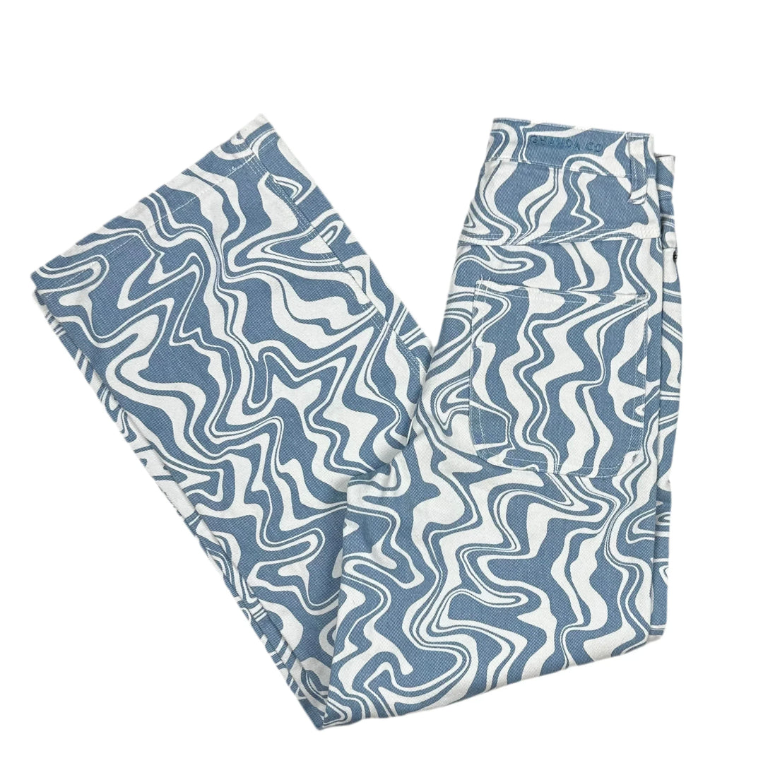 Ghanda 'Berlin' High Rise Wide Leg Printed Jeans - Size 6