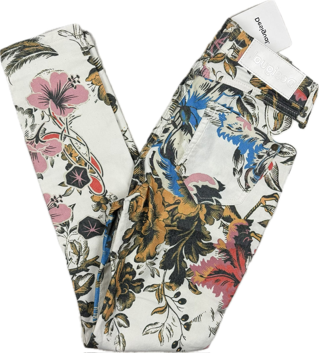 NWT- Desigual Floral Print Ladies Skinny Jeans- Size 24