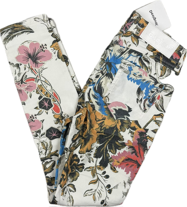NWT- Desigual Floral Print Ladies Skinny Jeans- Size 24