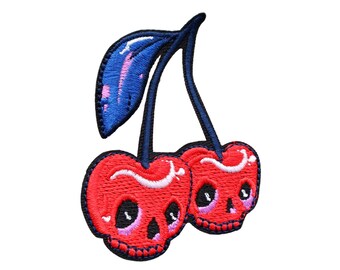 Skull Cherry- Embroidered Cloth Patch