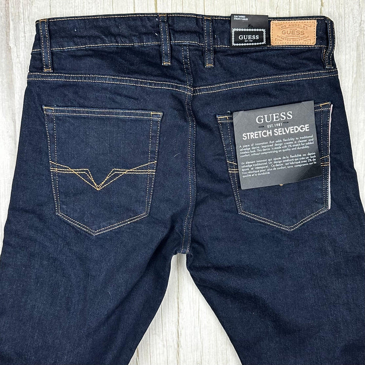 NWT- Guess Mens Slim Tapered Stretch Selvedge Jeans - Size 32R