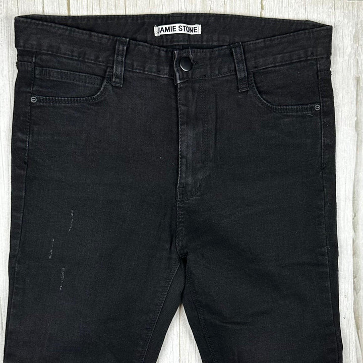 Jamie Stone Black Mid Rise Raw Hem Jeans- Size 28