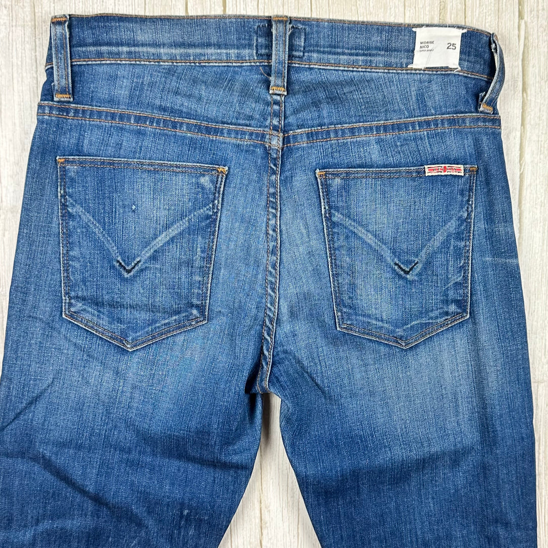 Hudson USA 'Nico' Mid Rise Skinny Distressed Jeans - Size 25