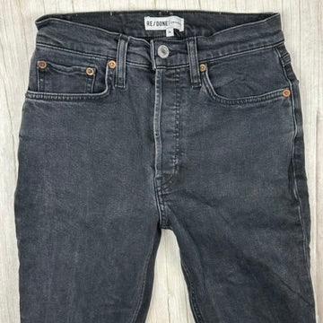 RE/DONE High Rise Ankle Crop Aged Black Jeans -Size 26
