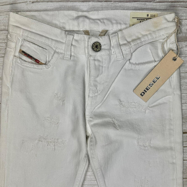 NWT - Diesel 'Liv J' White Straight Leg Jeans Size - 8Y