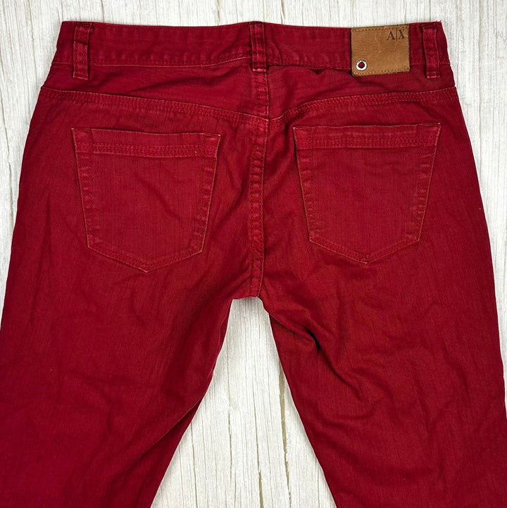 Armani Exchange Low Waist Skinny Red Jeans- Size 2US or 6AU