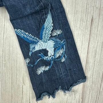 Polo Ralph Lauren Embroidered 'Chrystie' Kick Flare Crop Jeans - Size 30