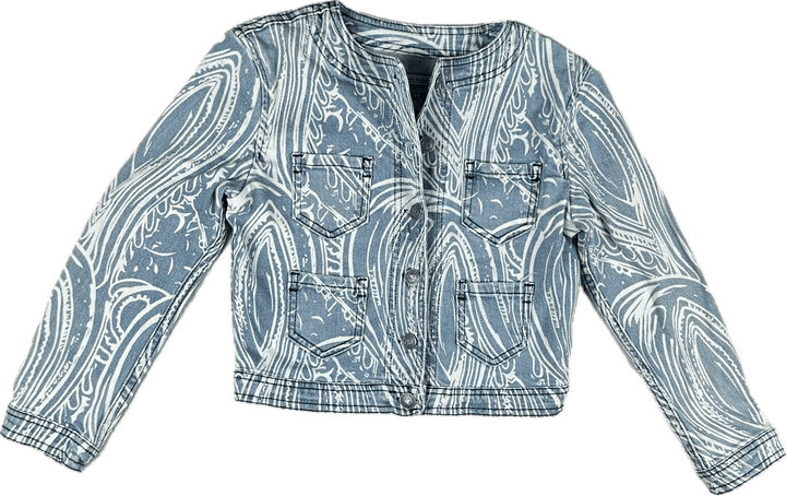 Etro Milano Ladies Crop Denim Jean Jacket - Size 6/8 - Jean Pool