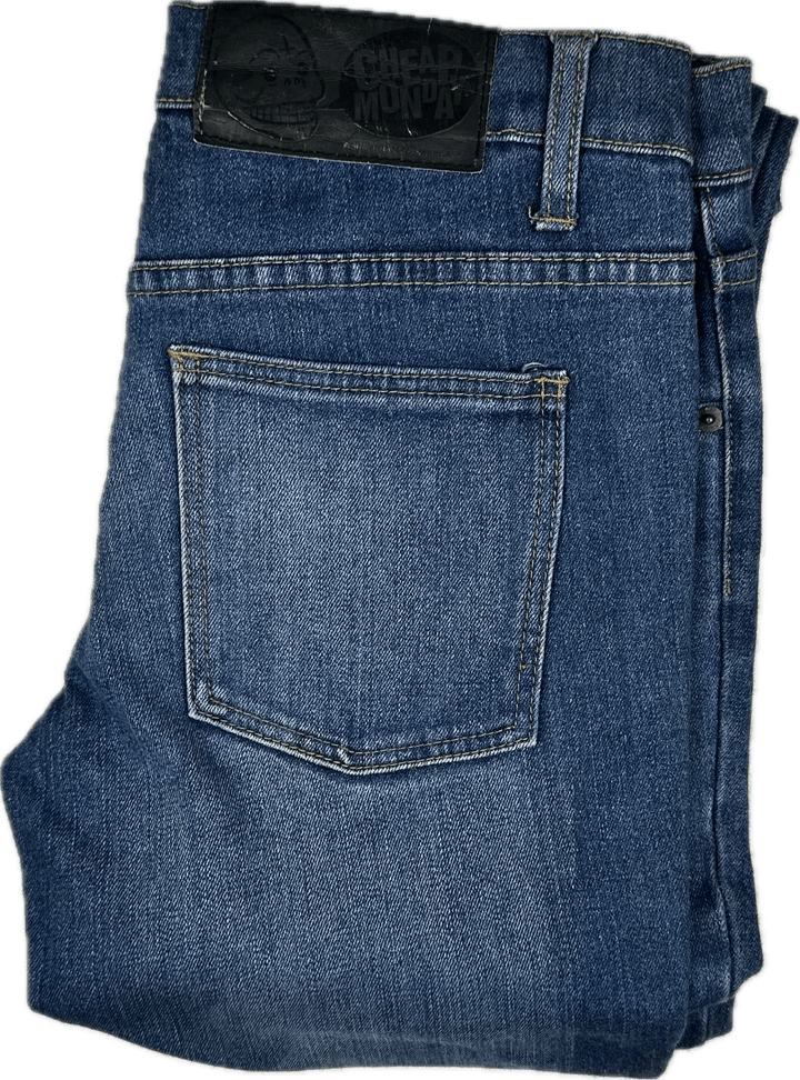 Cheap Monday 'Zip Low' in USA Blue Slim fit Jeans - Size 30//34 - Jean Pool
