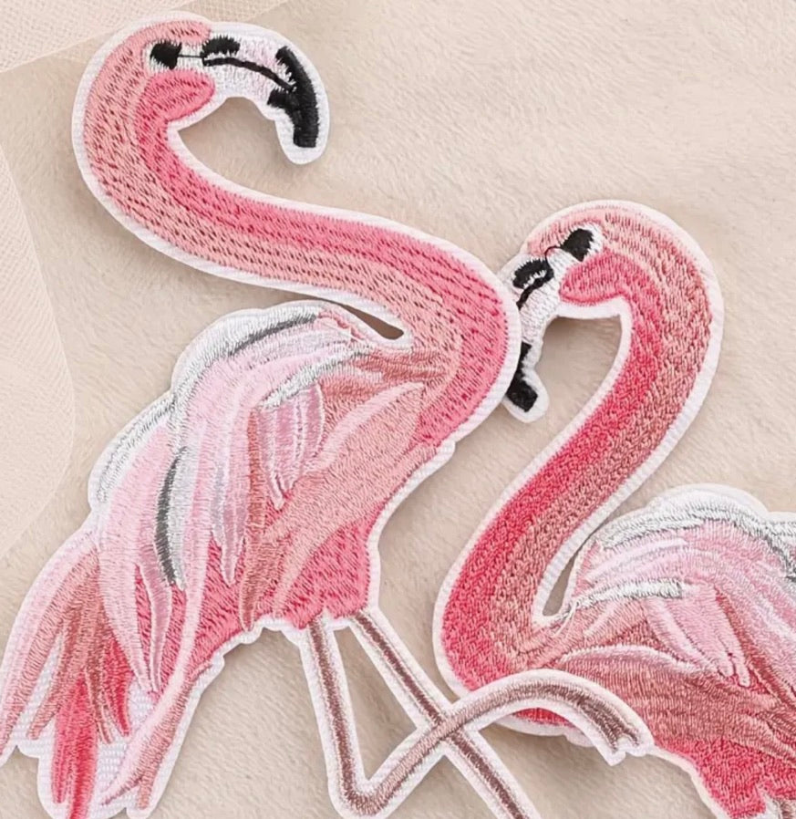 Flamingo XLarge- Embroidered Cloth Patch
