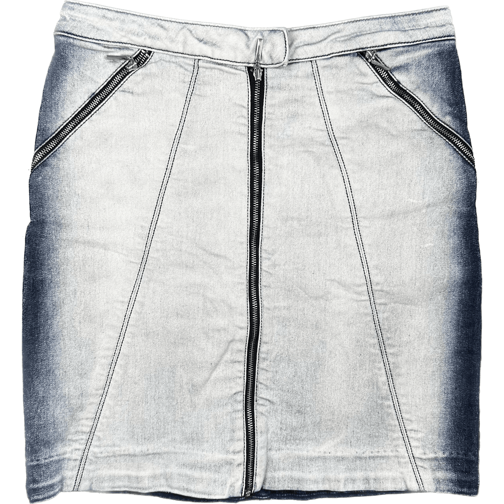 Willow Ltd Bleach Wash Denim Skirt & Jacket Set - Size 8 - Jean Pool