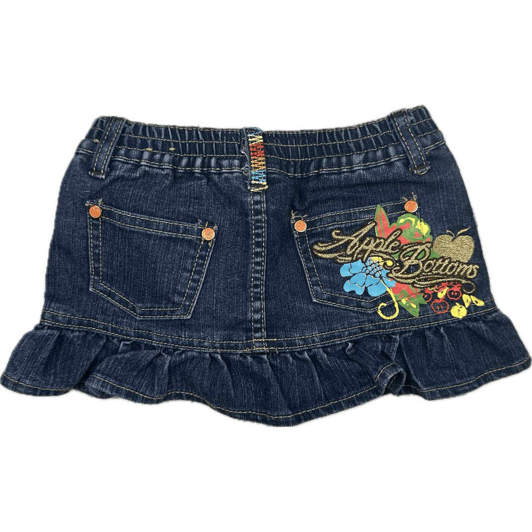 Apple Bottoms Y2K Girls Denim Frilled Skirt - Size 18M - Jean Pool