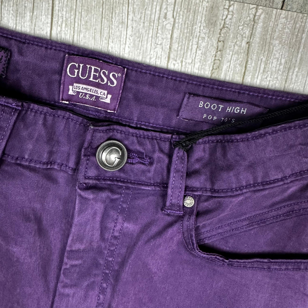 NWT- Guess Denim 'Boot High Pop 70's' Purple Grape Jeans -Size 27