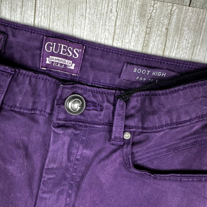 NWT- Guess Denim 'Boot High Pop 70's' Purple Grape Jeans -Size 27