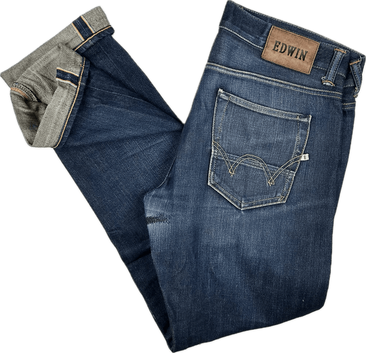 Edwin Japanese Denim- 'ED80' Rainbow Selvedge Mens Slim Jeans -Size 33/34