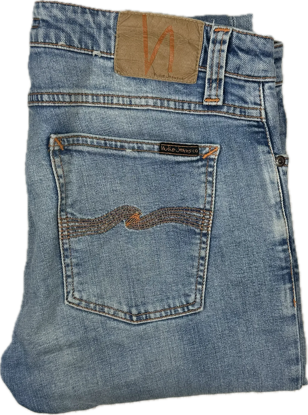 Nudie 'Skinny Lin' Light Blue Pwr Wash Denim Jeans- Size 33/32