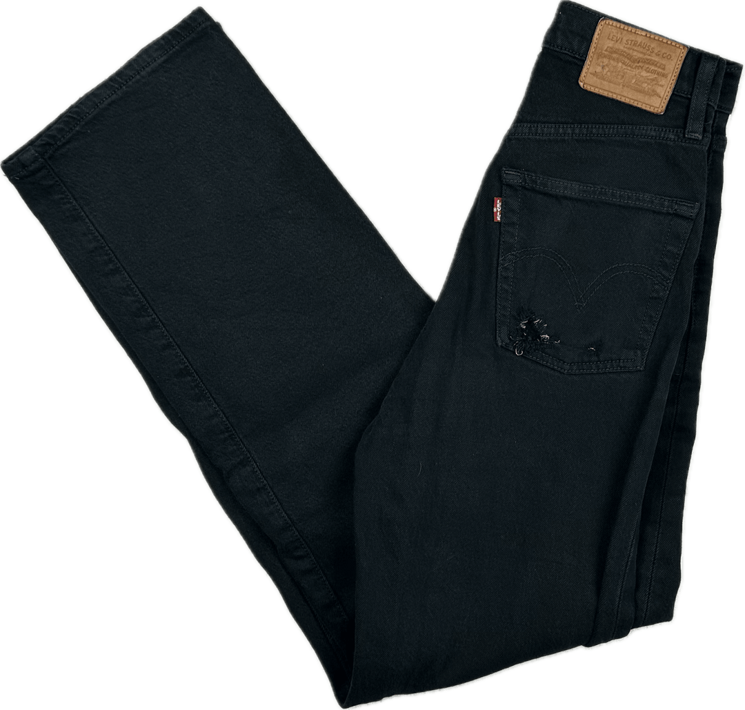 Levis Ladies Black ‘Ribcage Straight Ankle’ Jeans  - Size 24