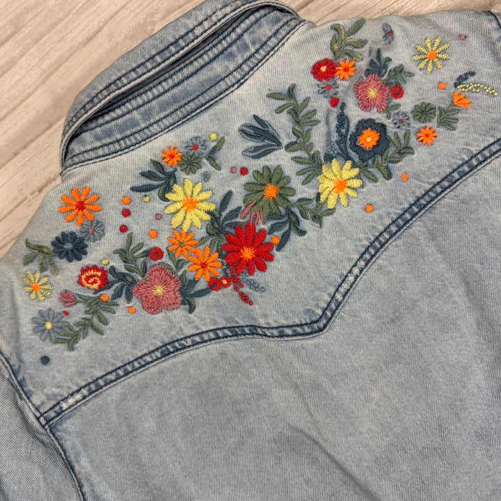 Miss Sixty Denim Embroidered Short Romper Playsuit - Size S