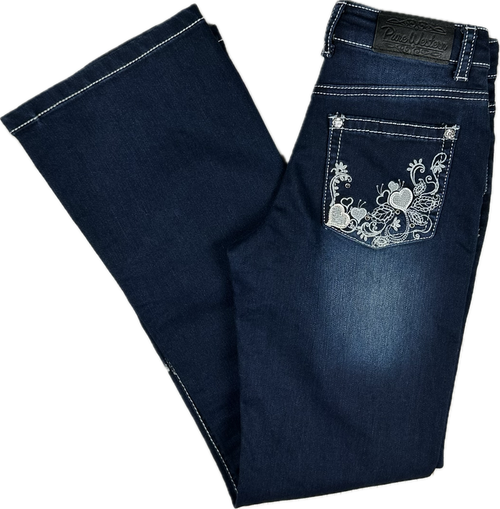 Pure Western Girls Embellished  Bootcut Jeans- Size 10Y