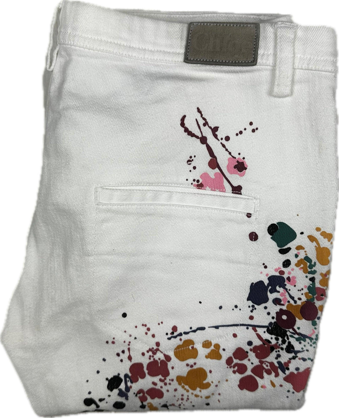 Chloe Cropped Paint Splatter  Capri Jeans- Size 8/10