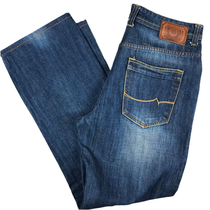 Bare Denim 'BD909' Mens Mid Waist Straight Fit Jeans - Size 34
